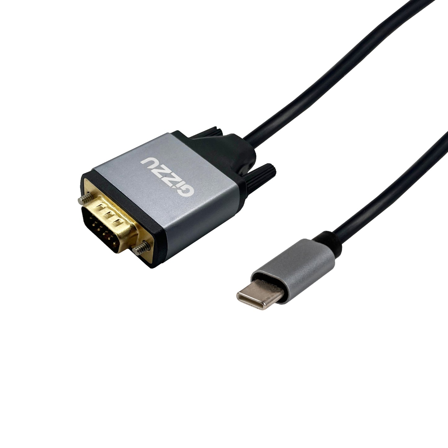 Gizzu Full HD Type-C to VGA Cable (1.8m) - Black-1