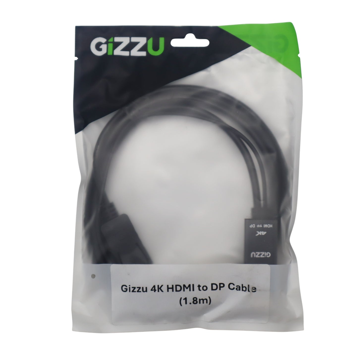 Gizzu 4K HDMI to DP Cable (1.8m) - Black-2