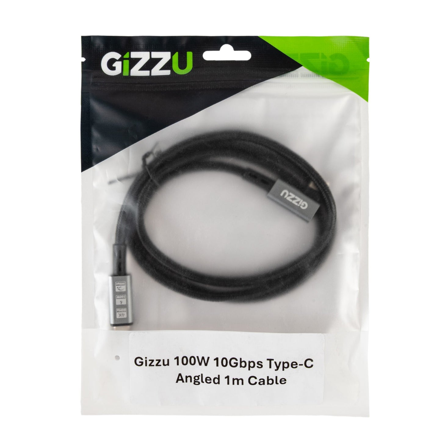 Gizzu 100W 10Gbps Type-C Angled 1m Cable-2