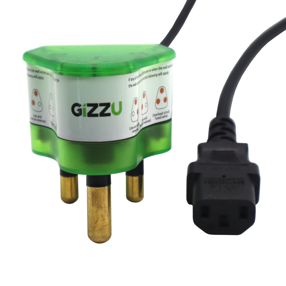 Gizzu Surge Protector 16A Kettle Plug Cable 1.5M-2