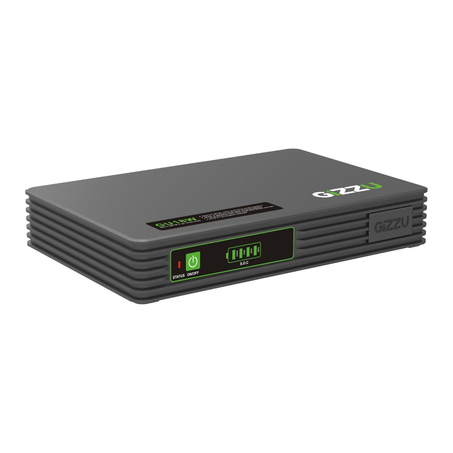 Gizzu SURF Simple 18W 55Wh LiFePO4 MINI DC UPS - Black-0