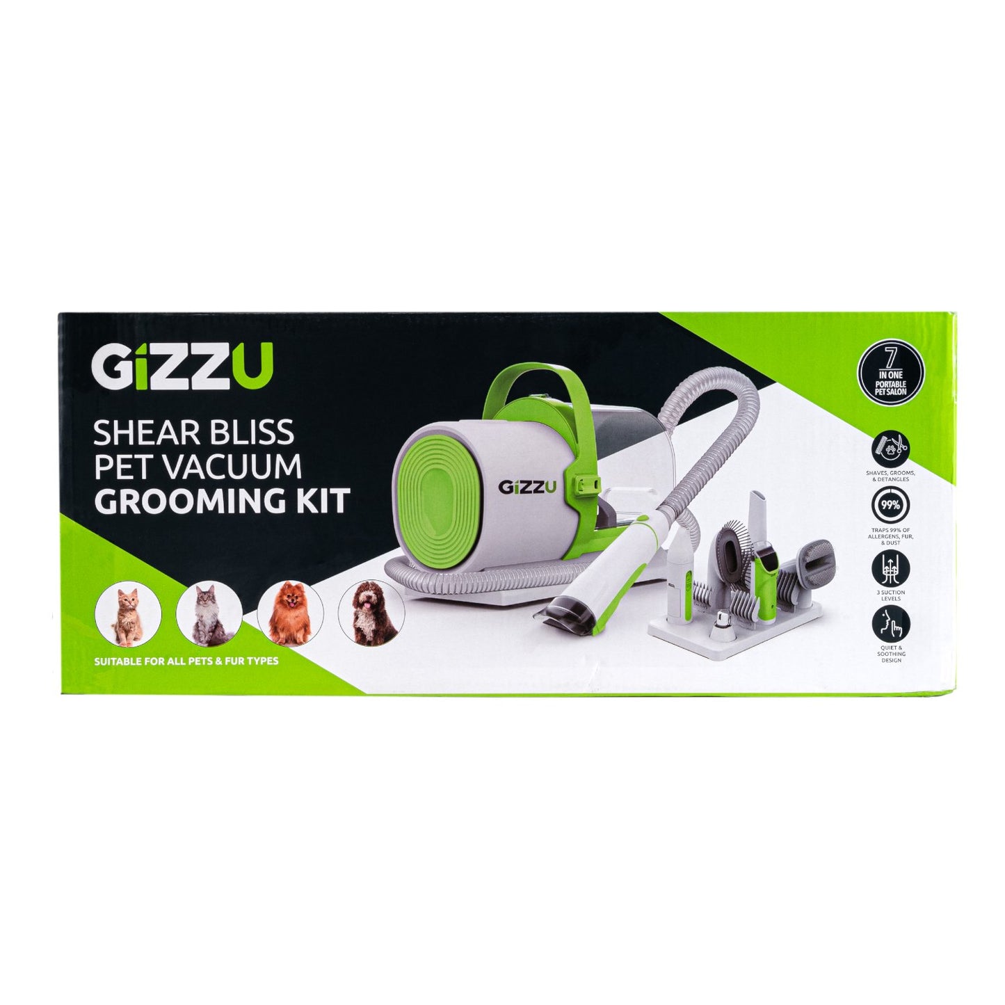Gizzu Shear Bliss Pet Vacuum Grooming Kit-5