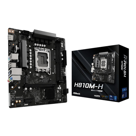 ASRock H810M-H Intel LGA1851 Micro ATX Motherboard - Black-0