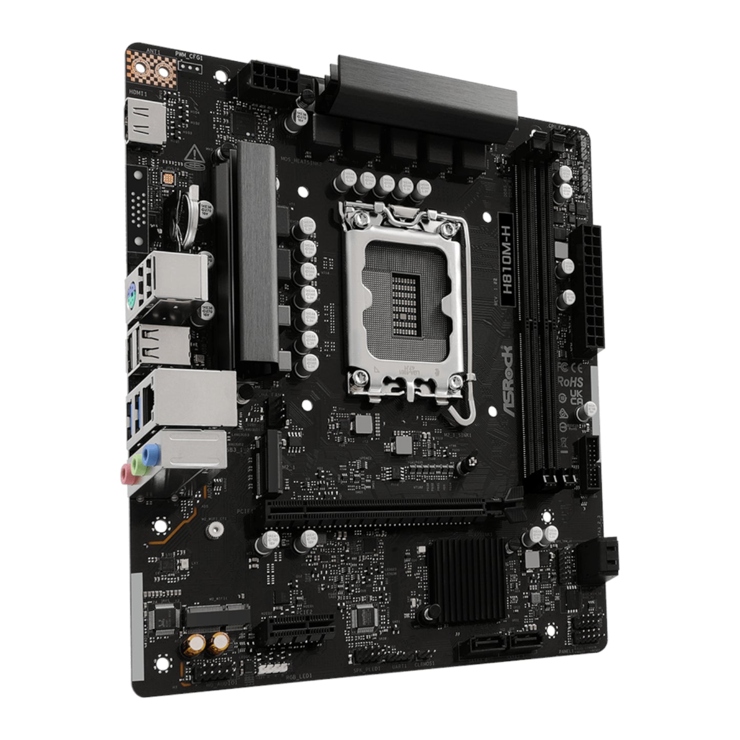 ASRock H810M-H Intel LGA1851 Micro ATX Motherboard - Black-2