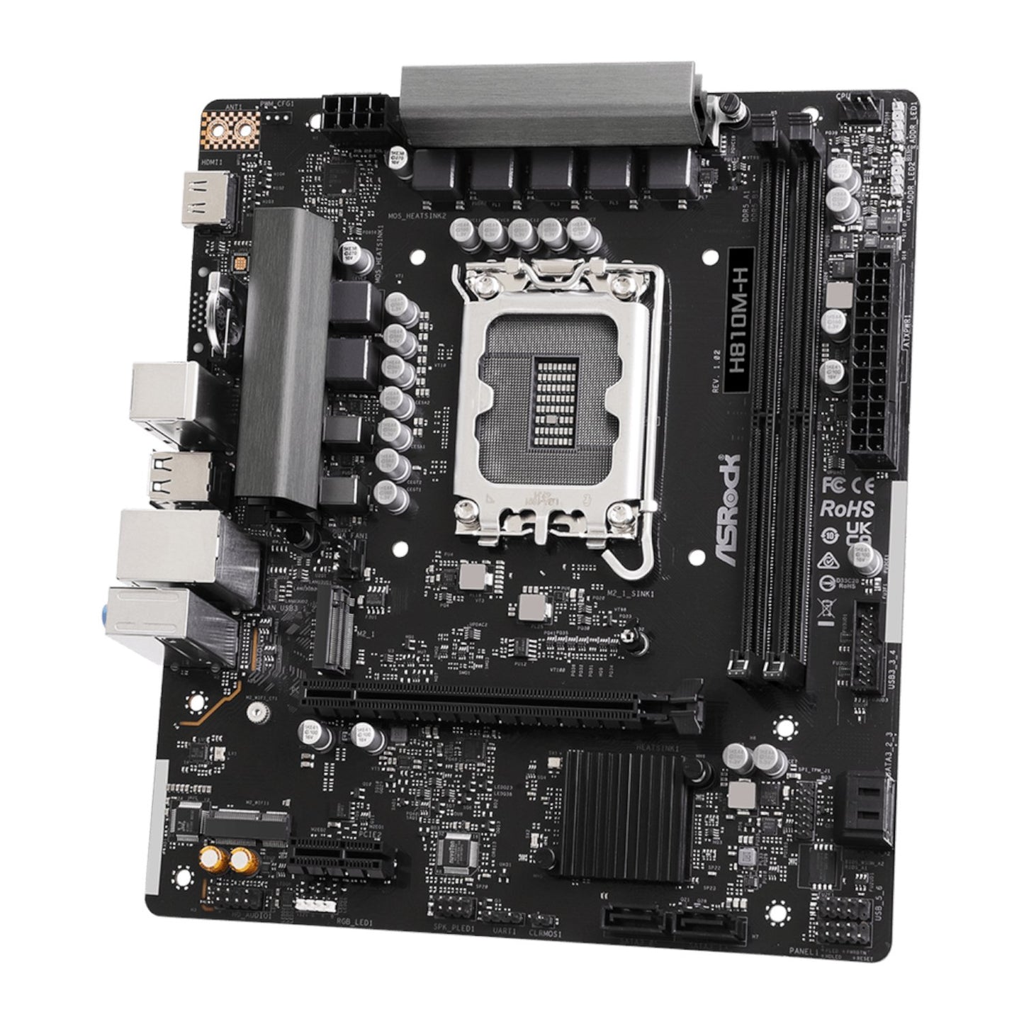 ASRock H810M-H Intel LGA1851 Micro ATX Motherboard - Black-3