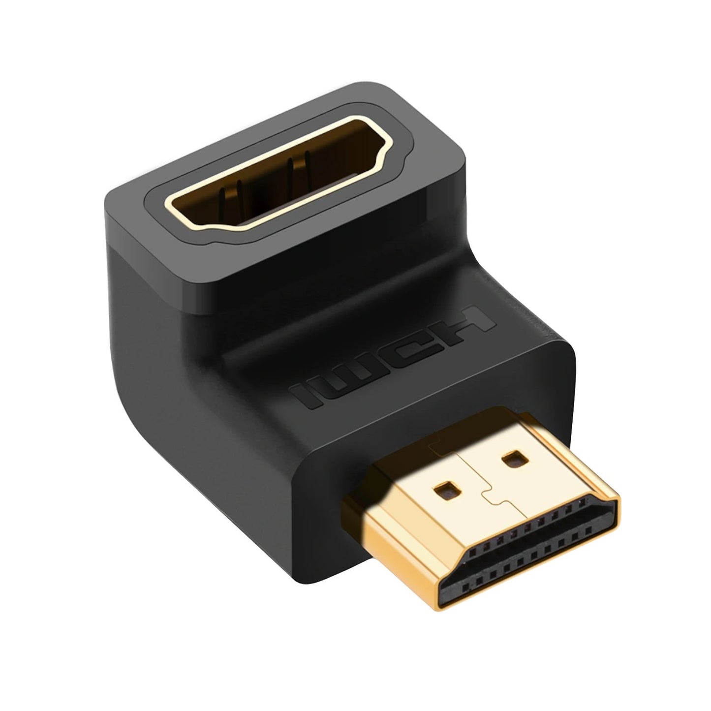 UGreen HD112 HDMI 4K Male to Female Down-angled Connector - Black-1