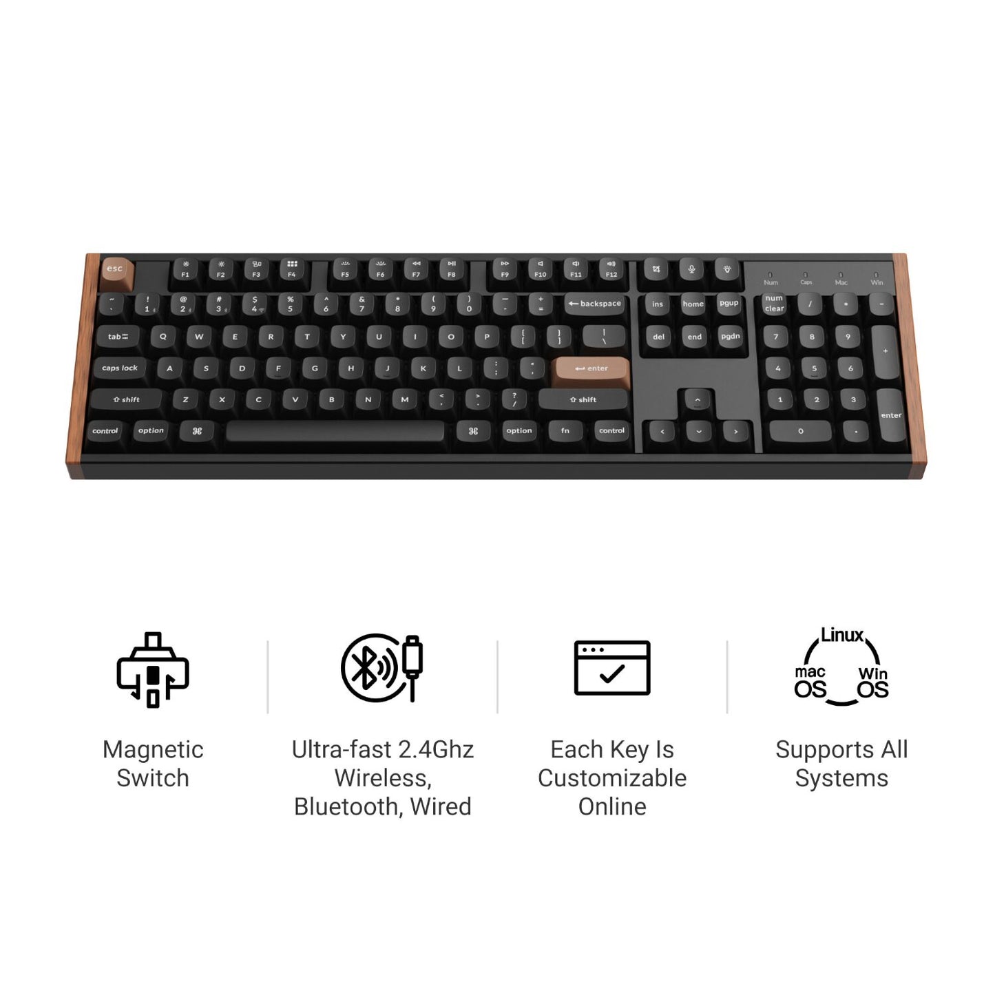 Keychron K10 HE 100% Wireless Magnetic Gaming Keyboard Nebula Switches – Black-2