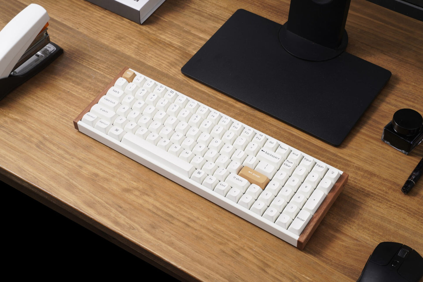 Keychron K4 HE 96% Magnetic Switch Hot-Swap RGB Wireless Keyboard – White (Wood + Aluminium)-1
