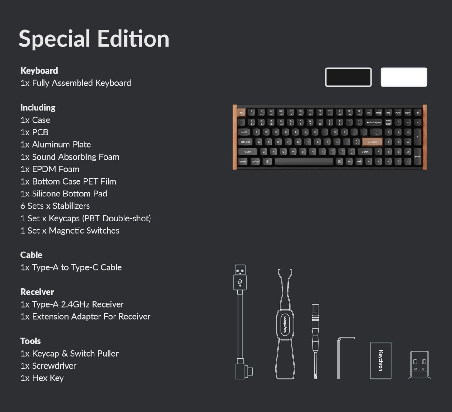Keychron K4 HE 96% Magnetic Switch Hot-Swap RGB Wireless Keyboard – White (Wood + Aluminium)-5
