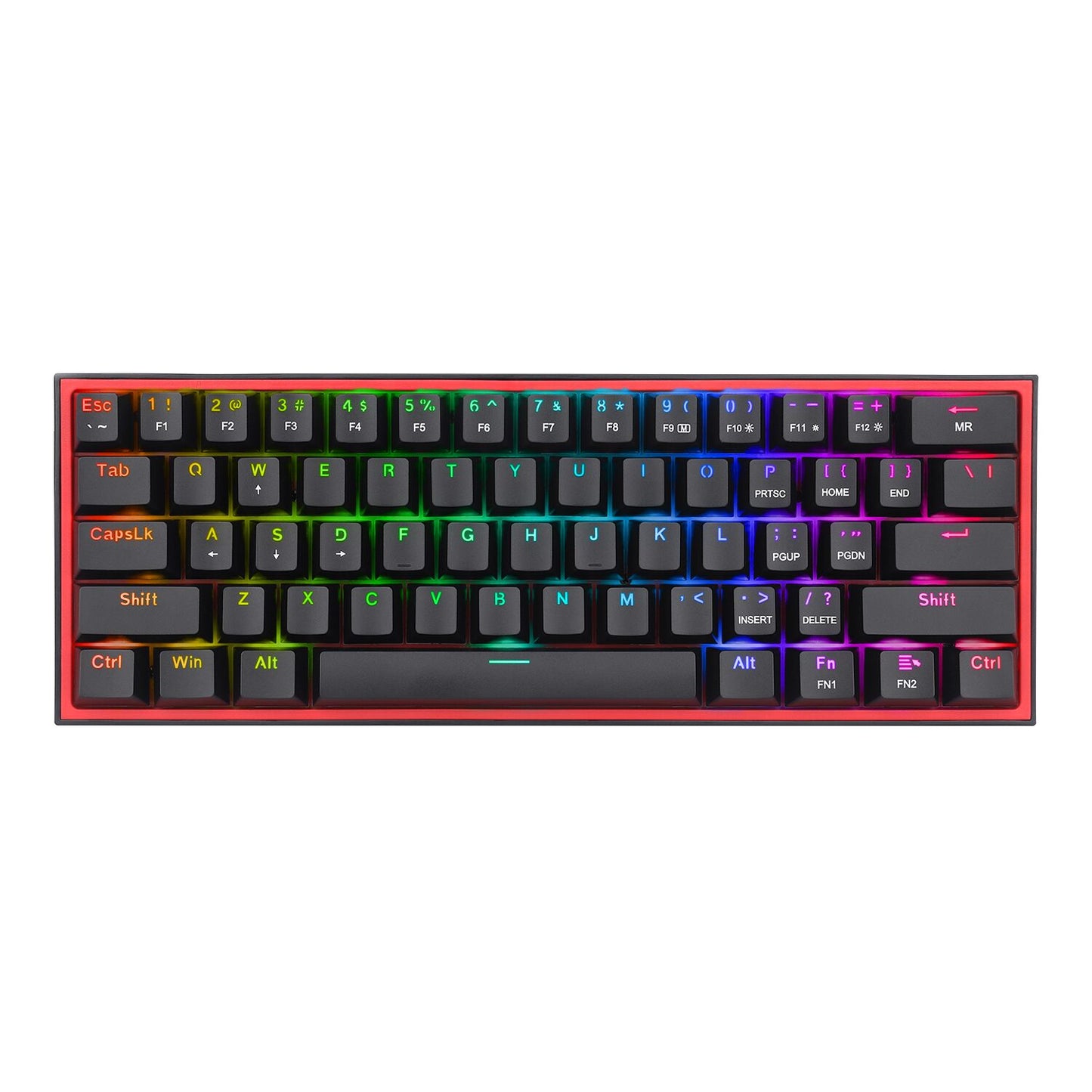 Redragon K616 FIZZ Pro 61-Key RGB Mechanical Gaming Keyboard – Black (60%, RGB, Wireless/Wired, Hot-Swappable)-0