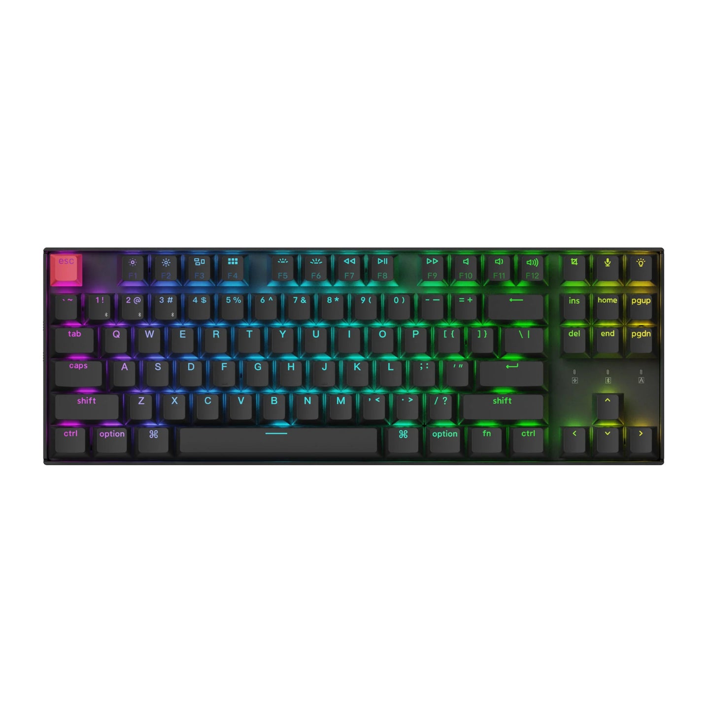 Keychron K8 QMK 80% TKL Wireless Mechanical Keyboard V2 Red Switches - Black-1