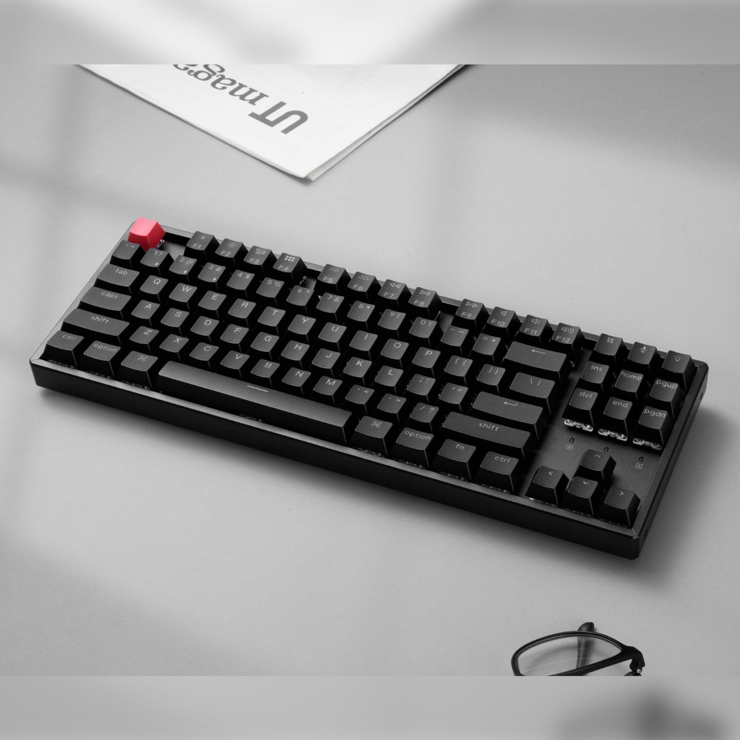 Keychron K8 QMK 80% TKL Wireless Mechanical Keyboard V2 Red Switches - Black-2