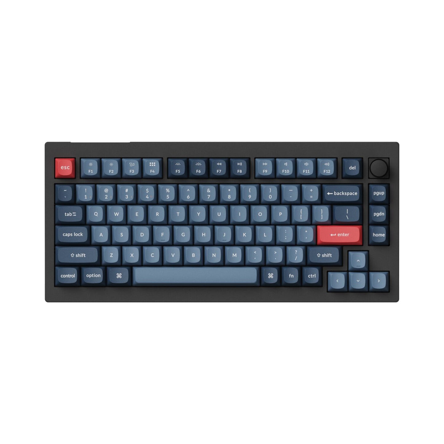 Keychron V1 Max QMK/VIA Wireless Custom Mechanical Keyboard | RED Switches - Black-1