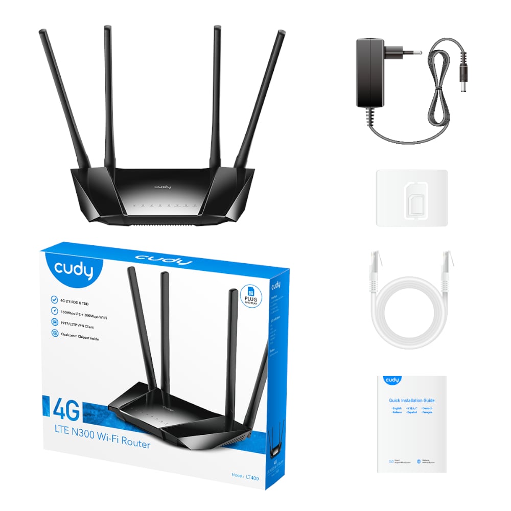 Cudy LT400 4G LTE N300 300Mbps Wi-Fi Router-4