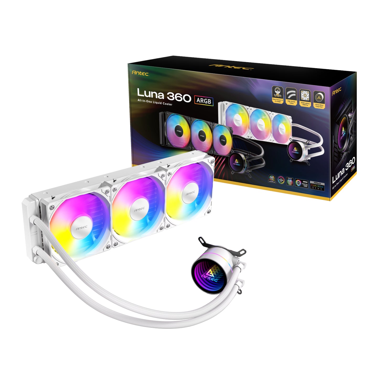 Antec Luna 360 ARGB CPU Liquid Cooler - White-6