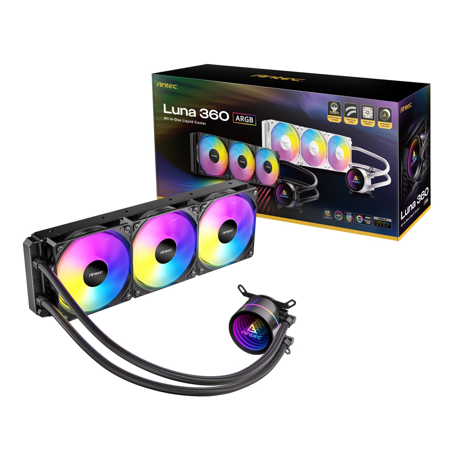 Antec Luna 360 ARGB CPU Liquid Cooler - Black-6