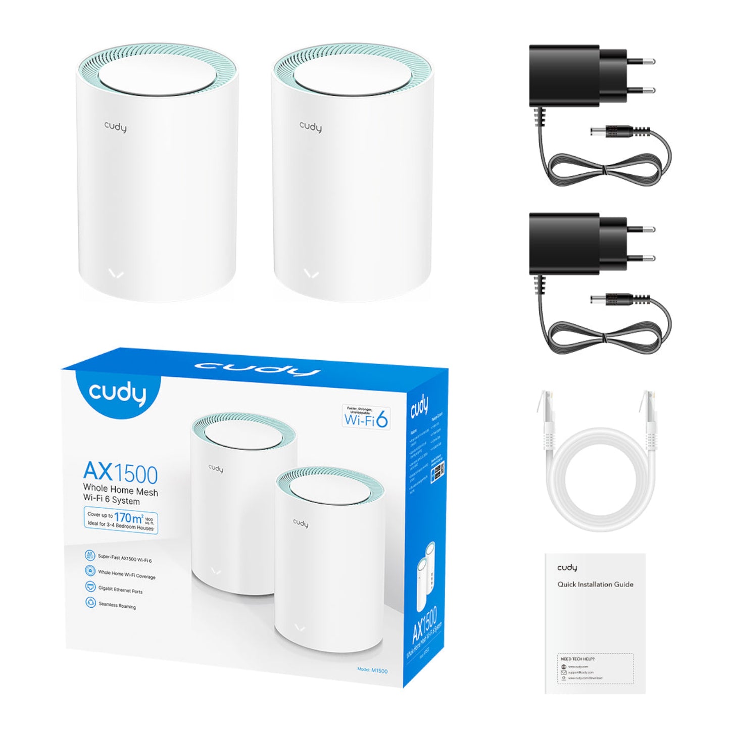 Cudy AX1500 Gigabit Mesh Wi-Fi 6 System – 2 Pack-1