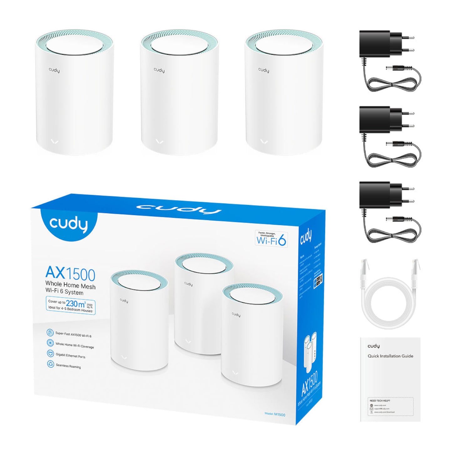 Cudy AX1500 Gigabit Mesh Wi-Fi 6 System – 3 Pack-1