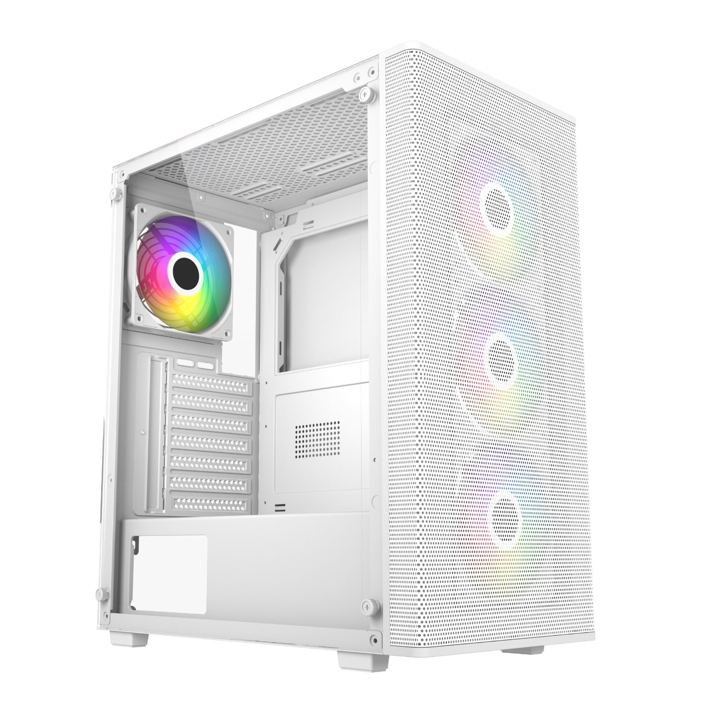 FSP M220 ATX Mid Tower Gaming Chassis - White-0