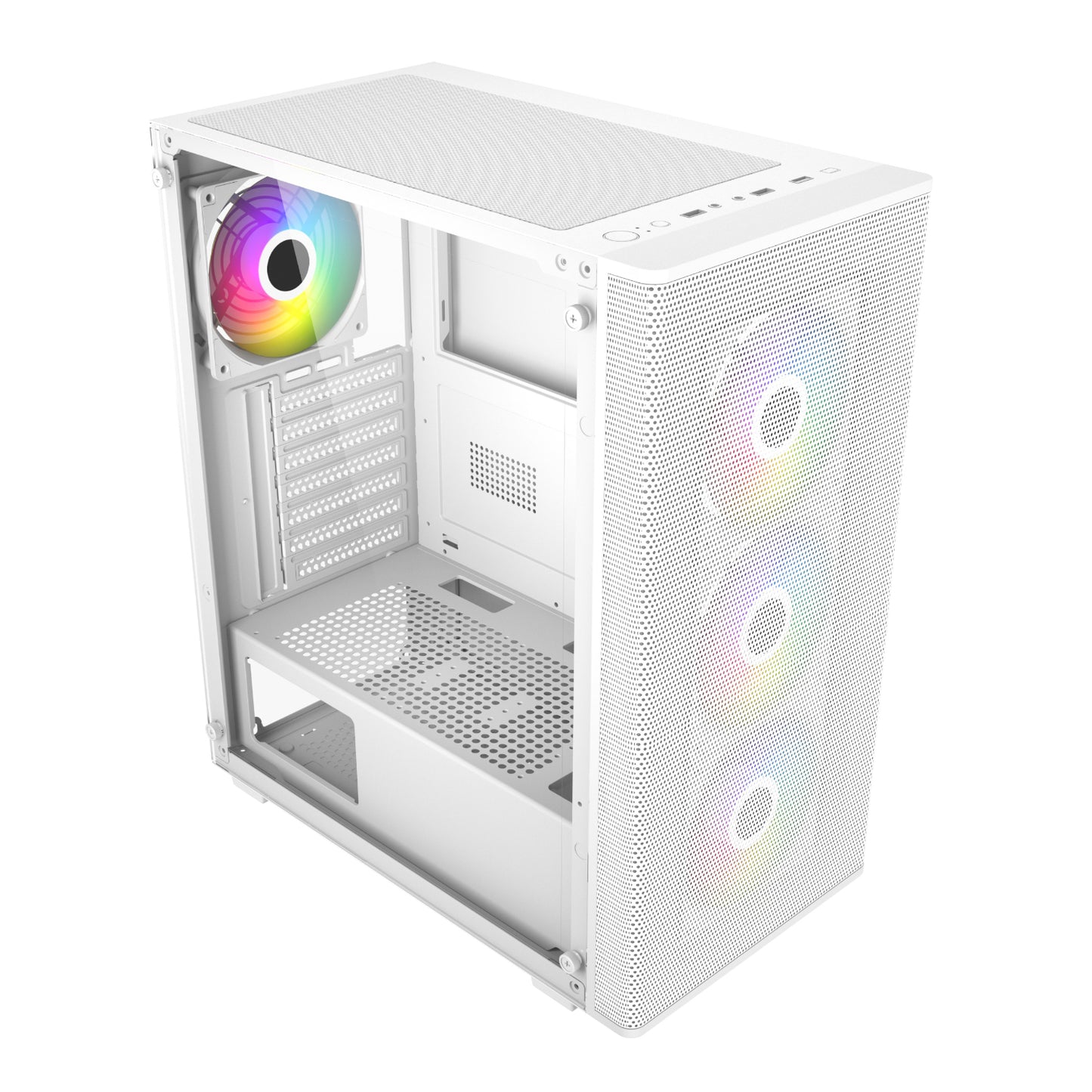 FSP M220 ATX Mid Tower Gaming Chassis - White-3