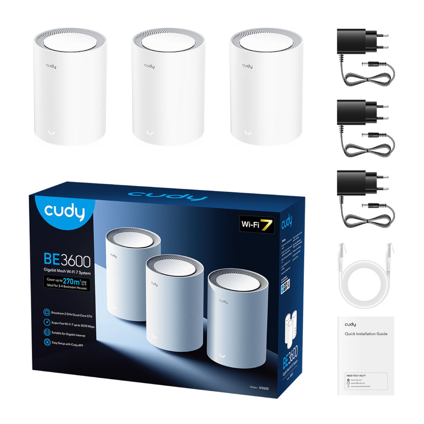 Cudy BE3600 Gigabit Mesh Wi-Fi 7 System (M3600) – 3 Pack-4