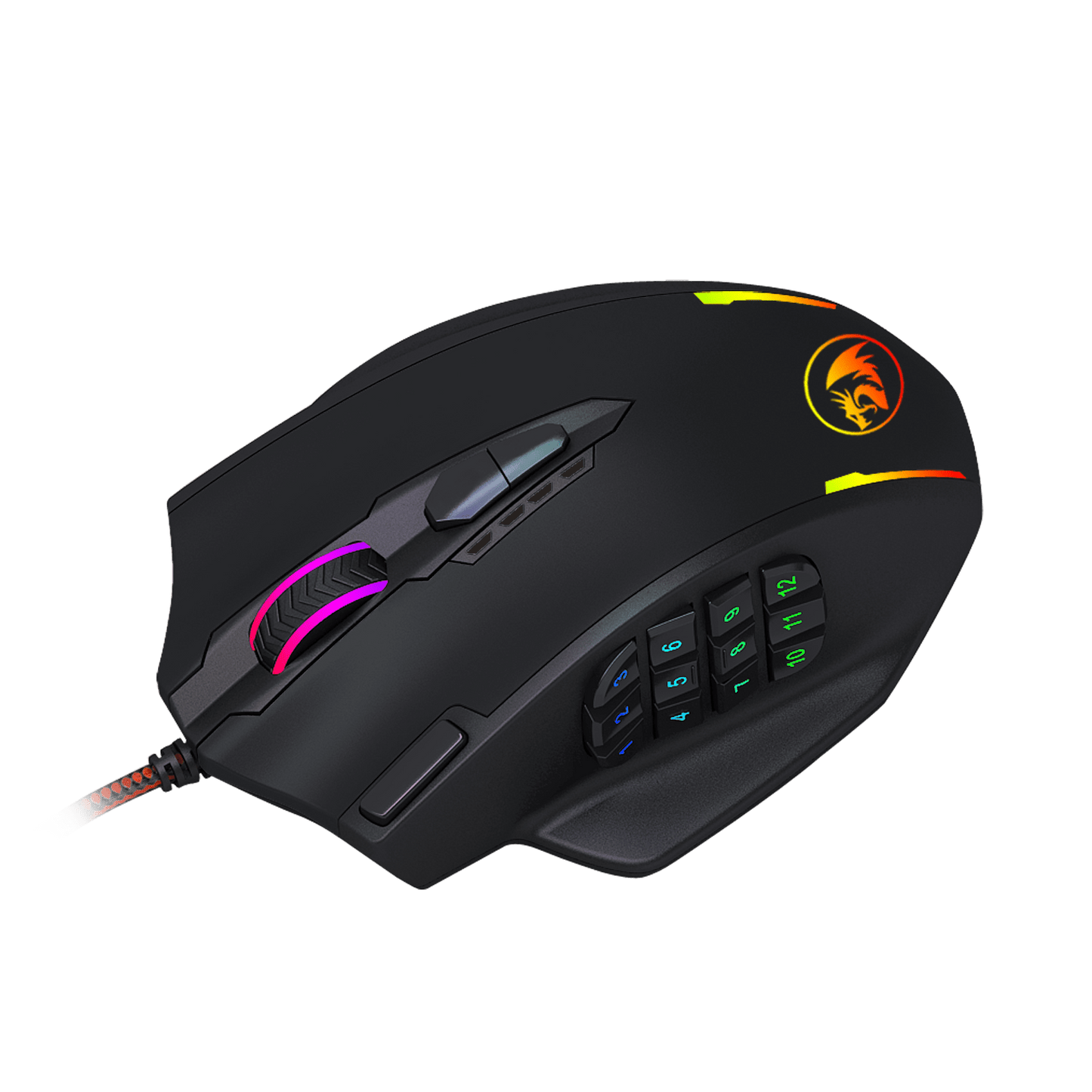 REDRAGON IMPACT 12400DPI MMO Gaming Mouse - Black-4