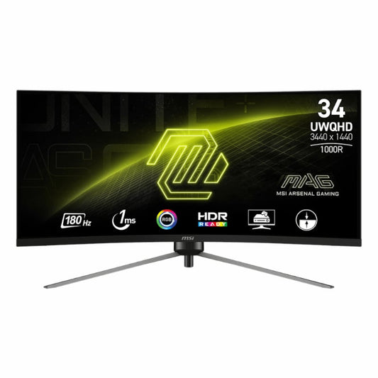 MSI MAG345CQR 34" Curved Gaming Monitor 3440x1440 (UWQHD) VA 1ms 180Hz-0