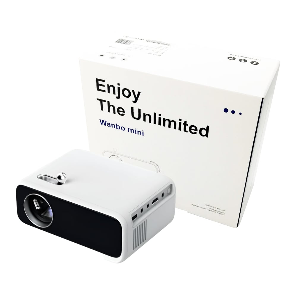 WANBO MINI PRO 720p 250ANSI Android 9.0 Smart Projector - White-0