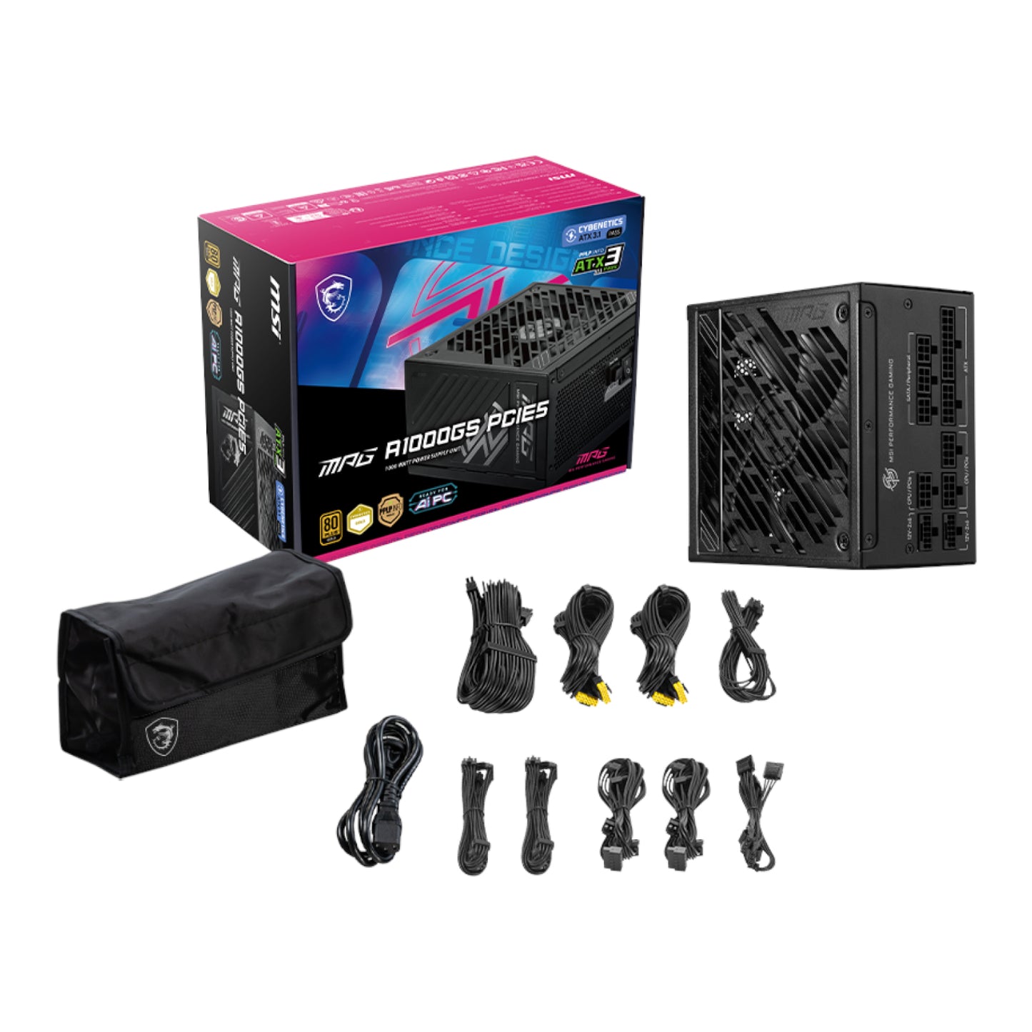 MSI MPG A1000GS PCIe 5 80 PLUS Gold Modular Power Supply-4
