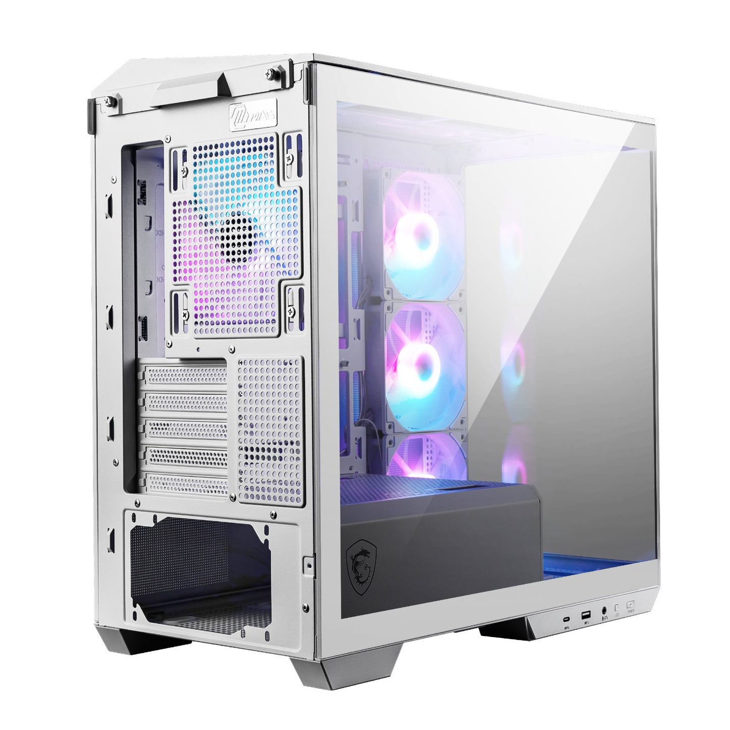 MSI MAG PANO M100R PZ M-ATX ARGB Gaming Chassis - White-4