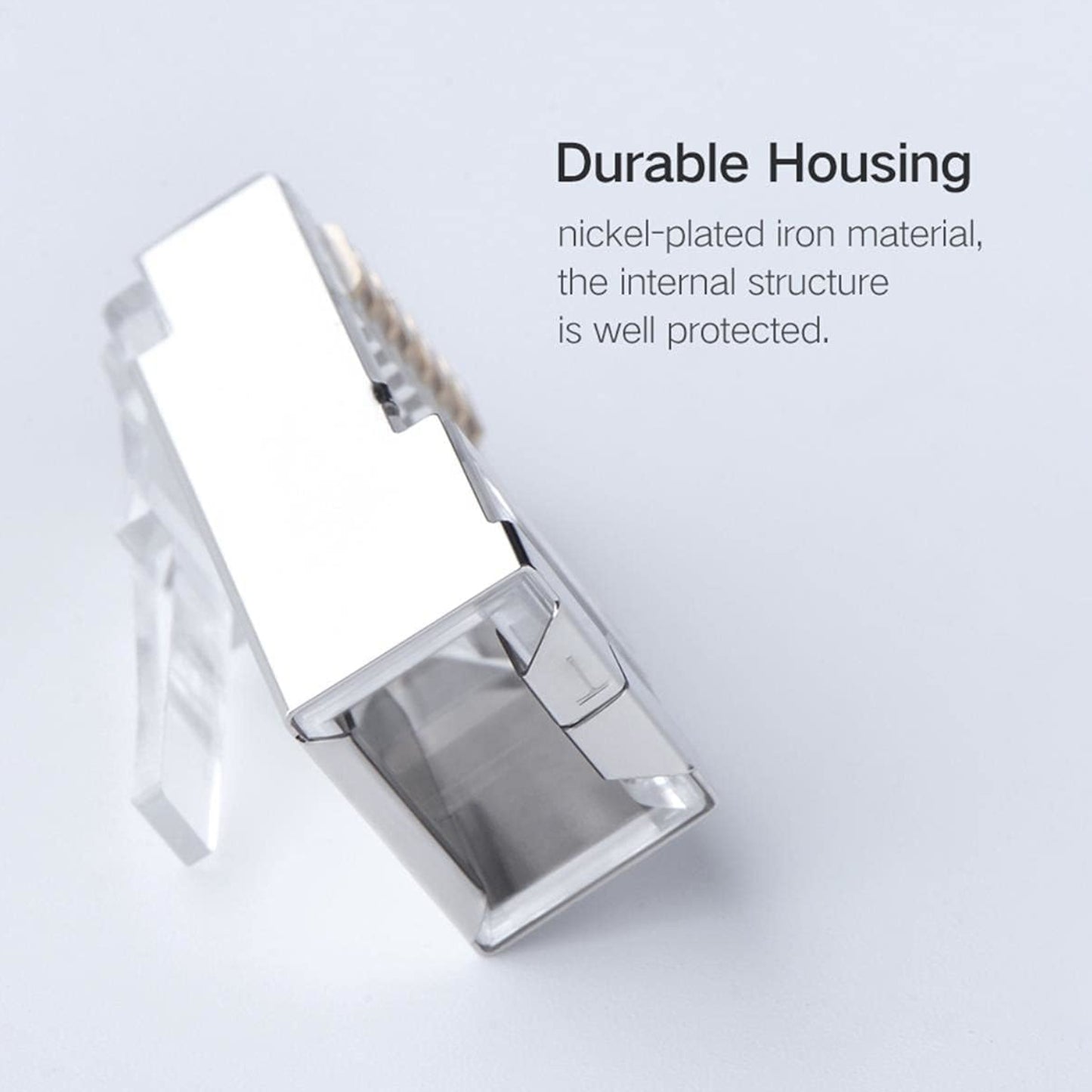 UGreen NW111 RJ45 Cat6 Ethernet Network Head 100 Pack - Silver/Transparent-2
