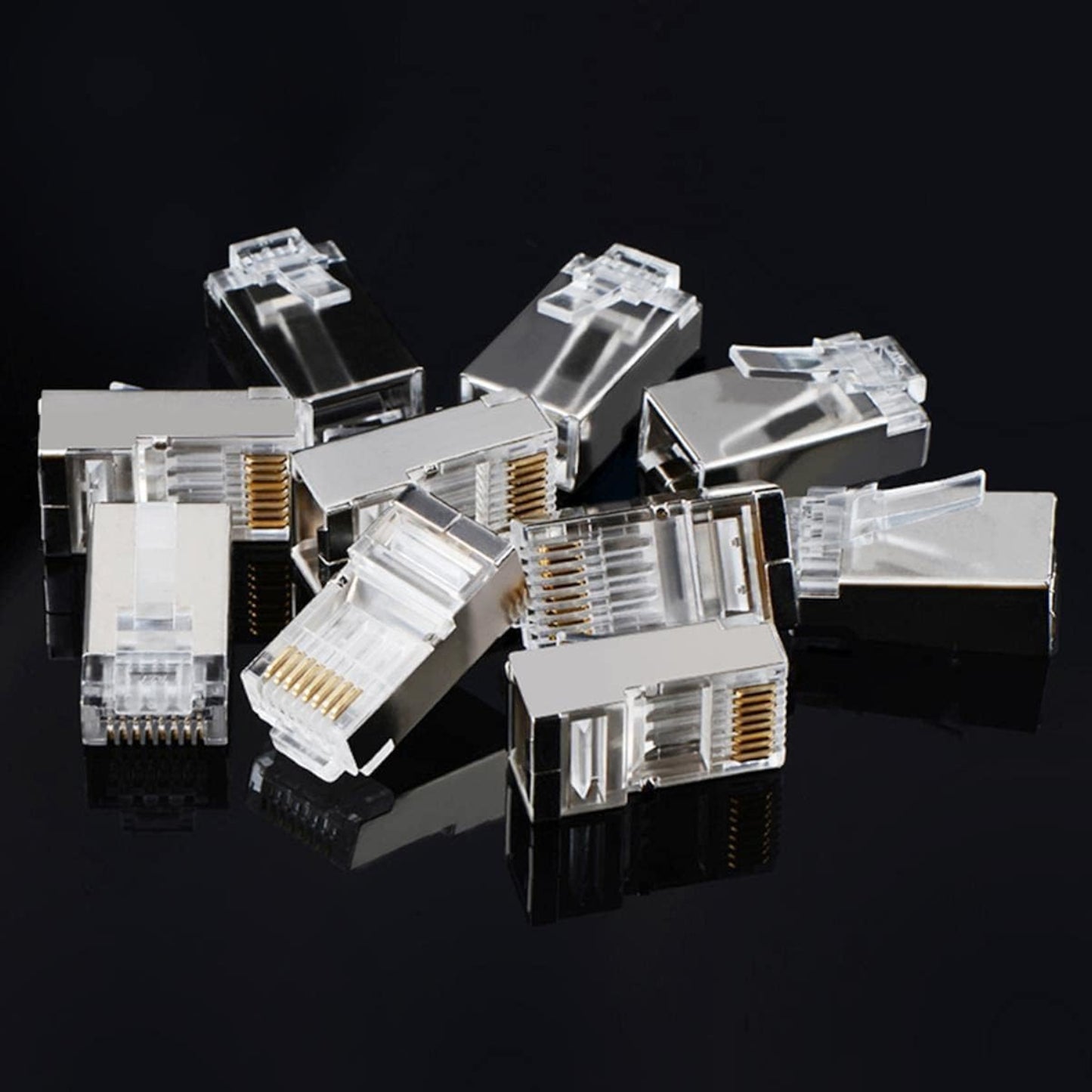 UGreen NW111 RJ45 Cat6 Ethernet Network Head 100 Pack - Silver/Transparent-4