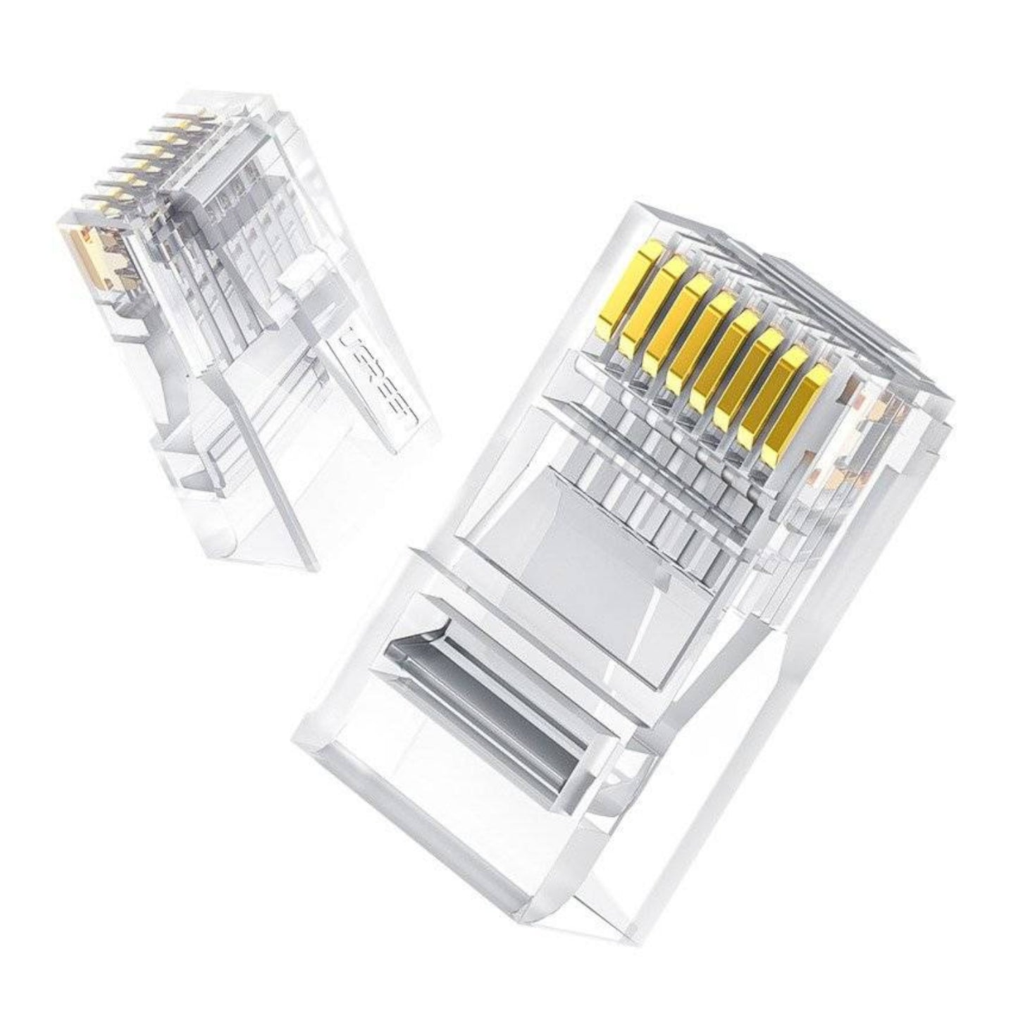 UGREEN Cat6 RJ45 Modular Plugs - Transparent with Gold Contacts (10 Pieces)-0