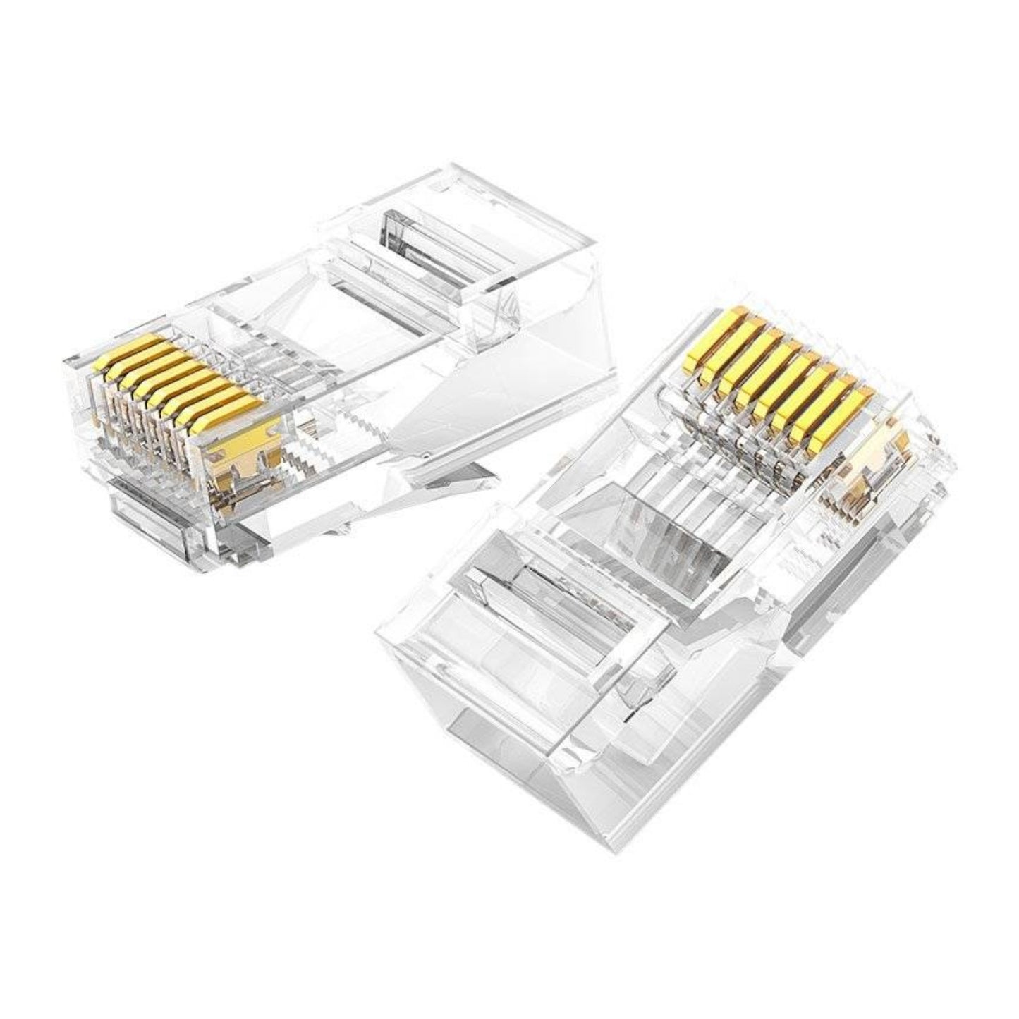 UGREEN Cat6 RJ45 Modular Plugs - Transparent with Gold Contacts (10 Pieces)-2