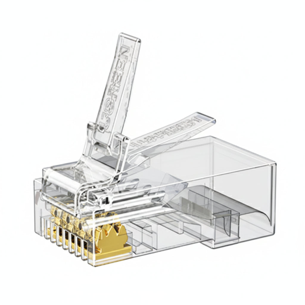 UGreen Cat6 RJ45 Modular Plugs (50 Pcs)–Transparent with Gold Contacts-1