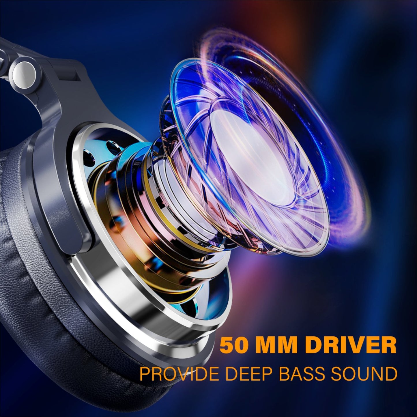 Oneodio Pro 10 Professional Wired Over Ear DJ and Studio Monitoring Headphones - Dark Blue-2