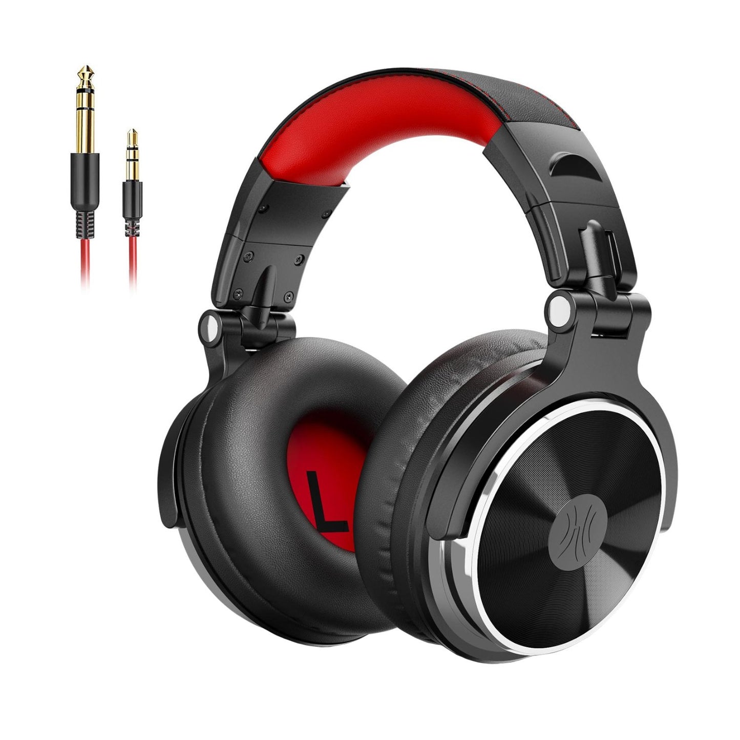 Oneodio Pro 10 Professional Wired Over Ear DJ and Studio Monitoring Headphones - Red/Black-1