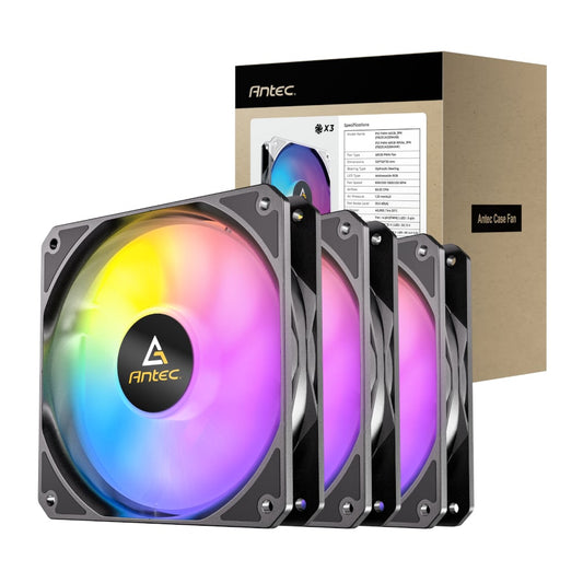 Antec P12 ARGB 120 PWM Case Fan 3 Pack - Black-0