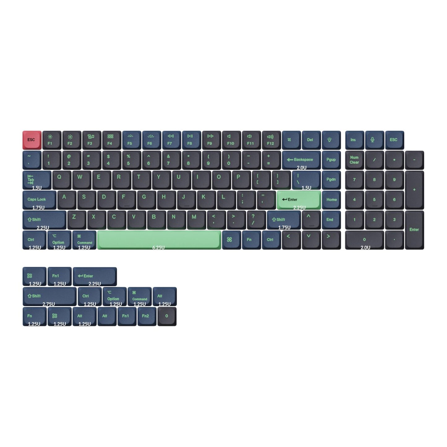 Keychron Low Profile Dye-Sub PBT LSA Full Set Keycap Set – Hacker Edition (133 Keys, PBT, Low Profile)-1