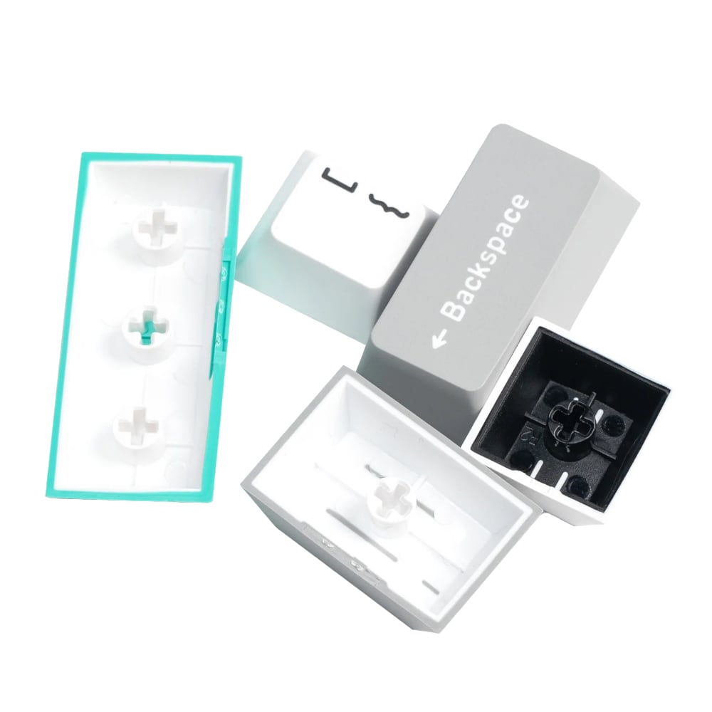 Keychron Cherry Profile Double Shot PBT Full Keycap Set - Grey/White/Mint-1