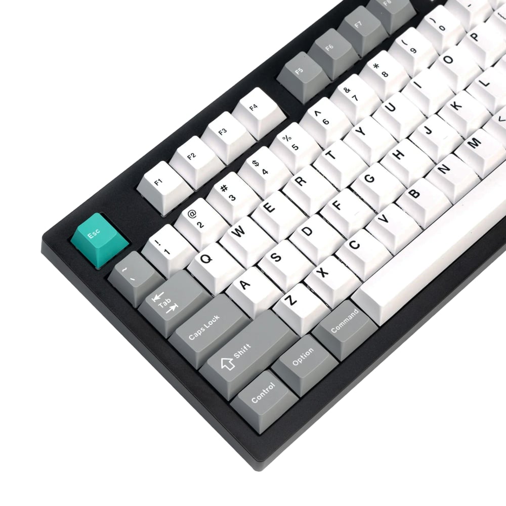 Keychron Cherry Profile Double Shot PBT Full Keycap Set - Grey/White/Mint-2