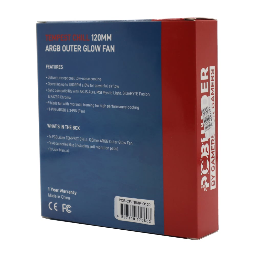 PCBuilder Tempest Chill 120MM ARGB Outer Glow Fan-3