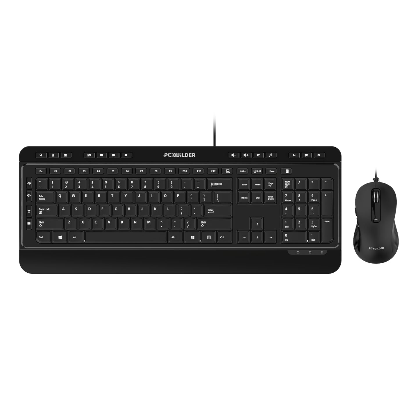 PCBuilder ALPHA Silent Wired Keyboard and Mouse Combo-0
