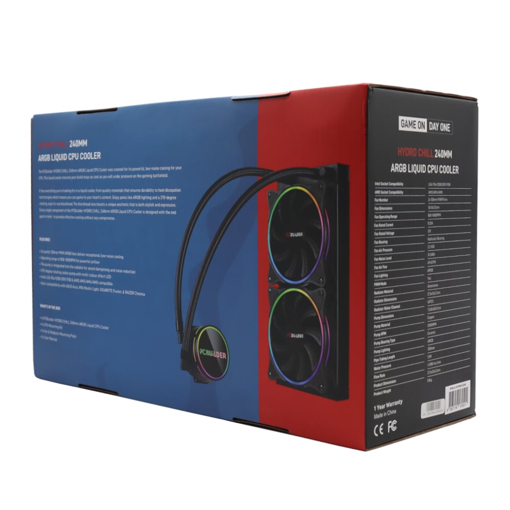 PCBuilder Hydro Chill 240MM AIO Liquid CPU Cooler ARGB-5