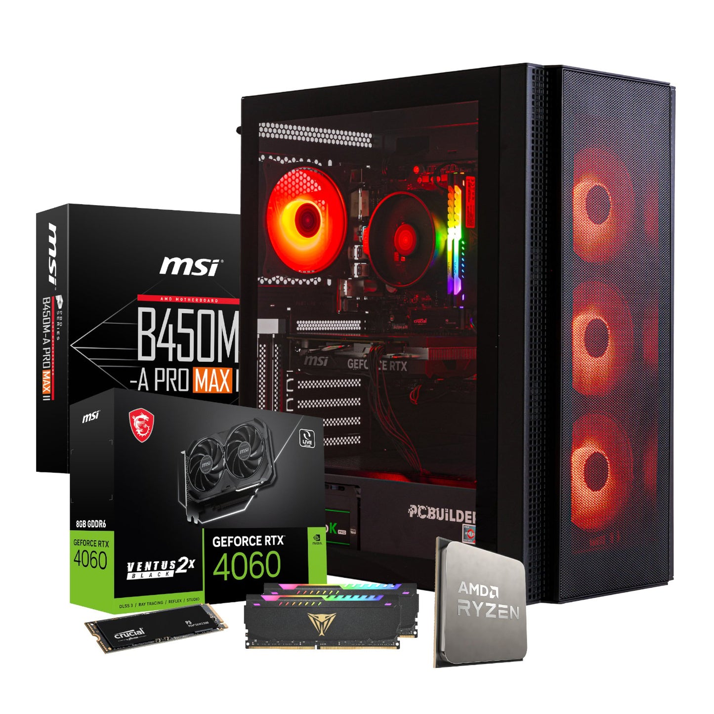 PCBuilder AMD Ryzen 5 5600X BARRICADE Windows 11 Gaming PC-1