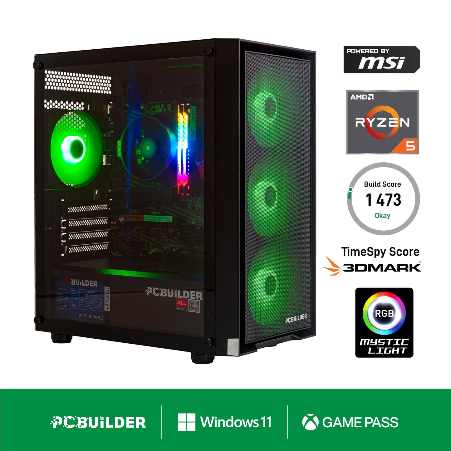 PCBuilder Ryzen 5 5600GT DEFENDER Windows 11 Gaming PC-0