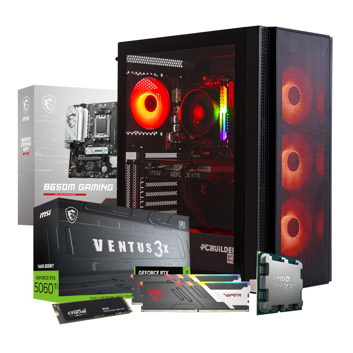 PCBuilder Ryzen 5 9600X NEXUS Windows 11 Gaming PC-1
