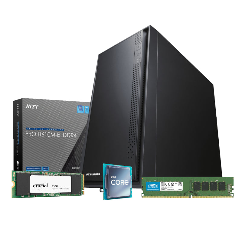 PCBuilder Intel i3-12100 OFFICE MASTER Core Windows 11 Pro Desktop PC-0