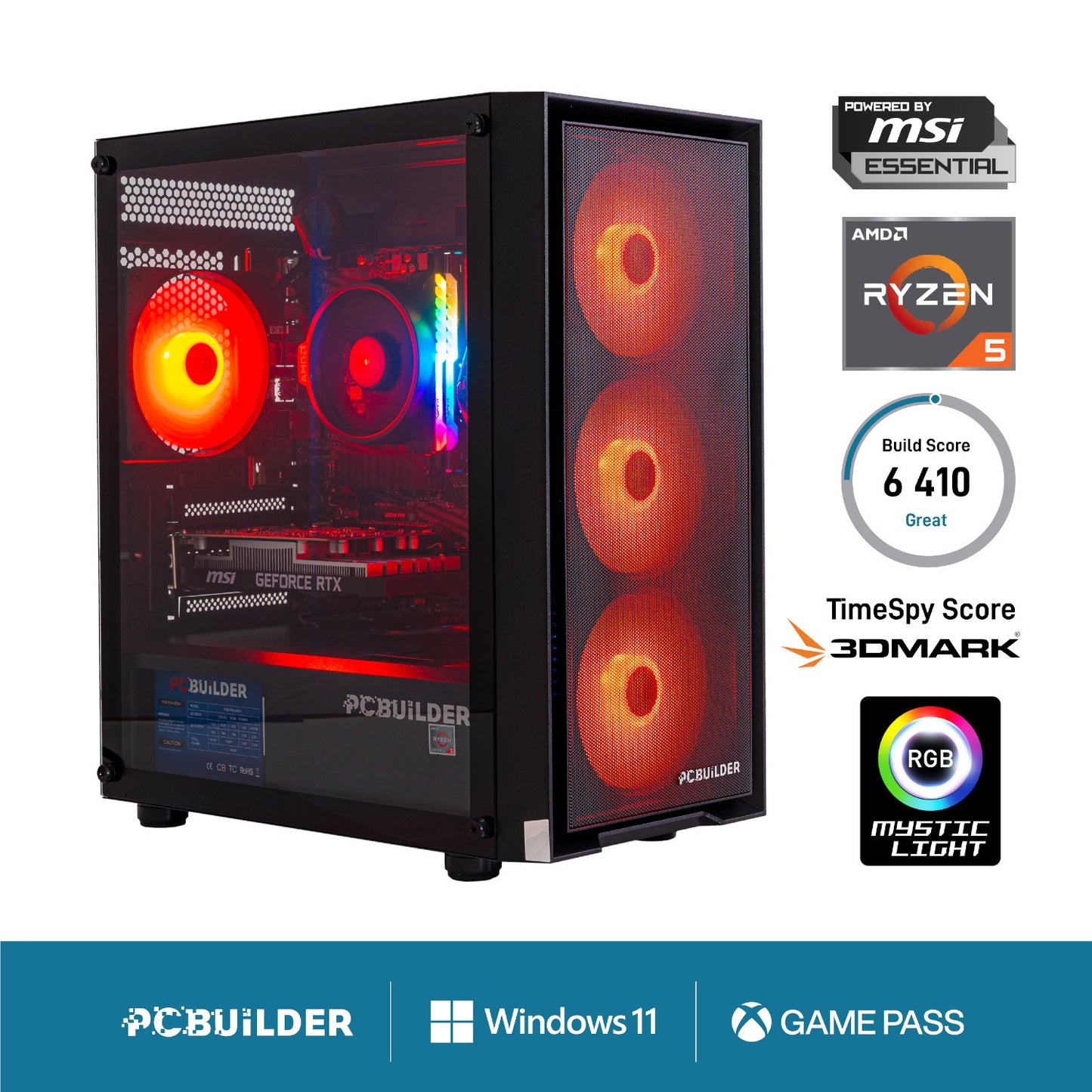 PCBuilder Ryzen 5 5500 SCOUT Windows 11 Gaming PC-0