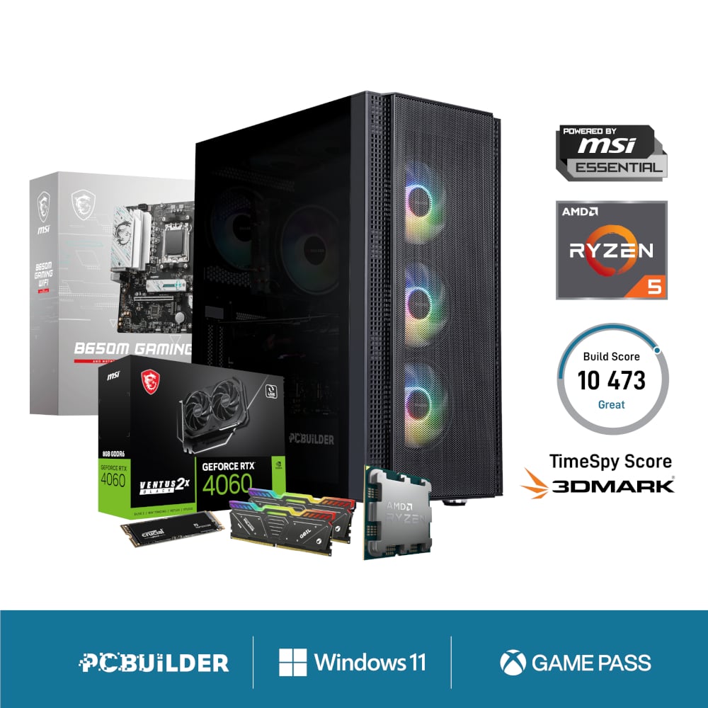 PCBuilder AMD Ryzen 5 7600 SPECIALIST Windows 11 Gaming PC-0
